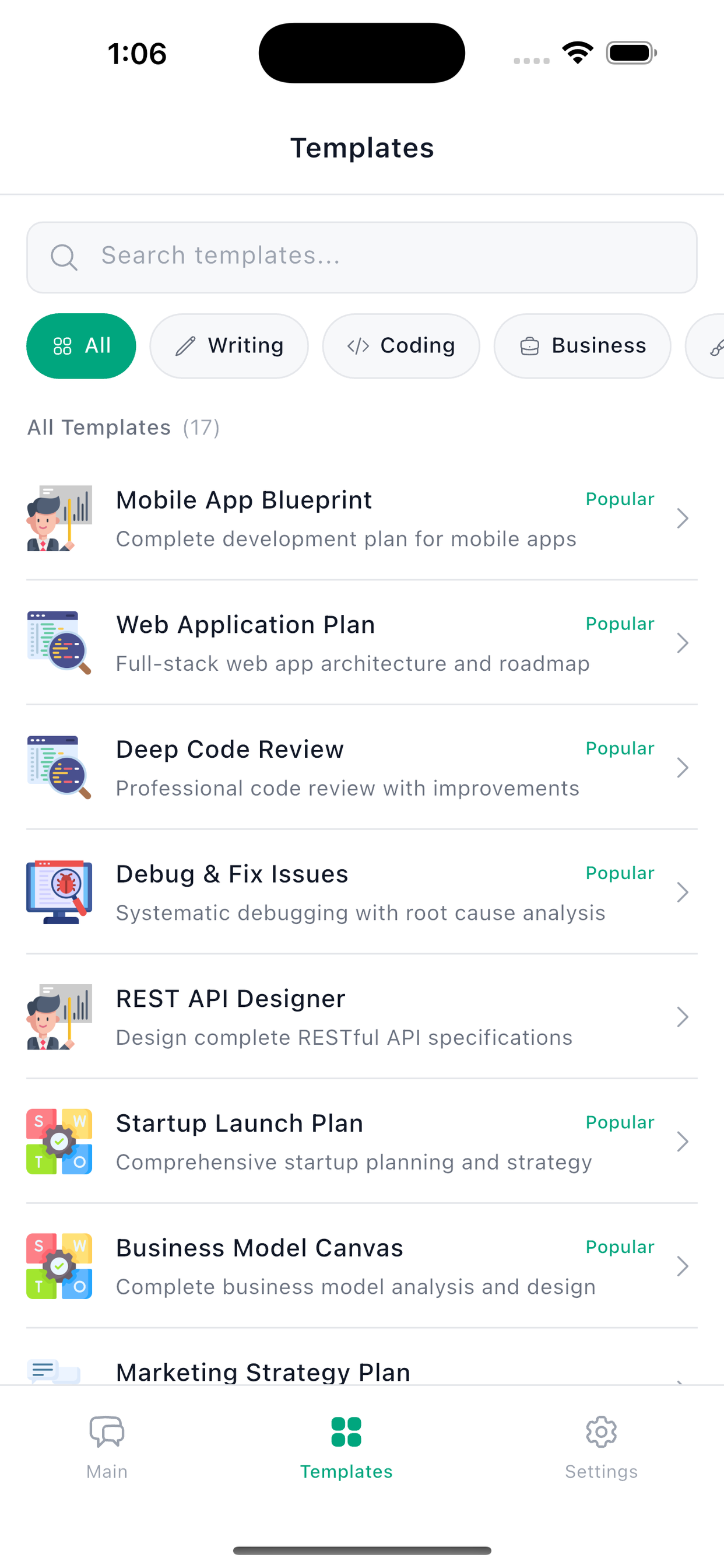 PlanGPT templates - curated prompt templates