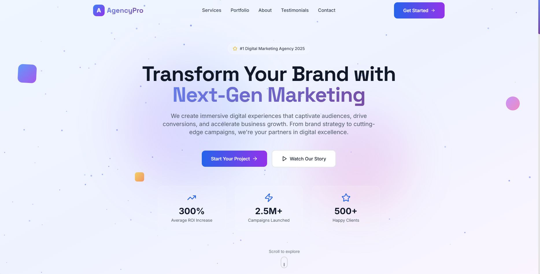 Marketing landing page