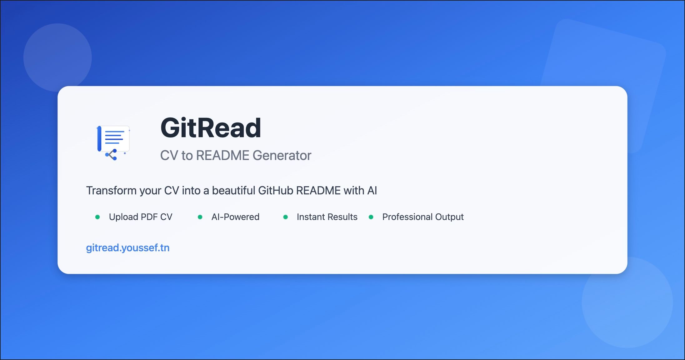 GitRead -- CV to README Generator