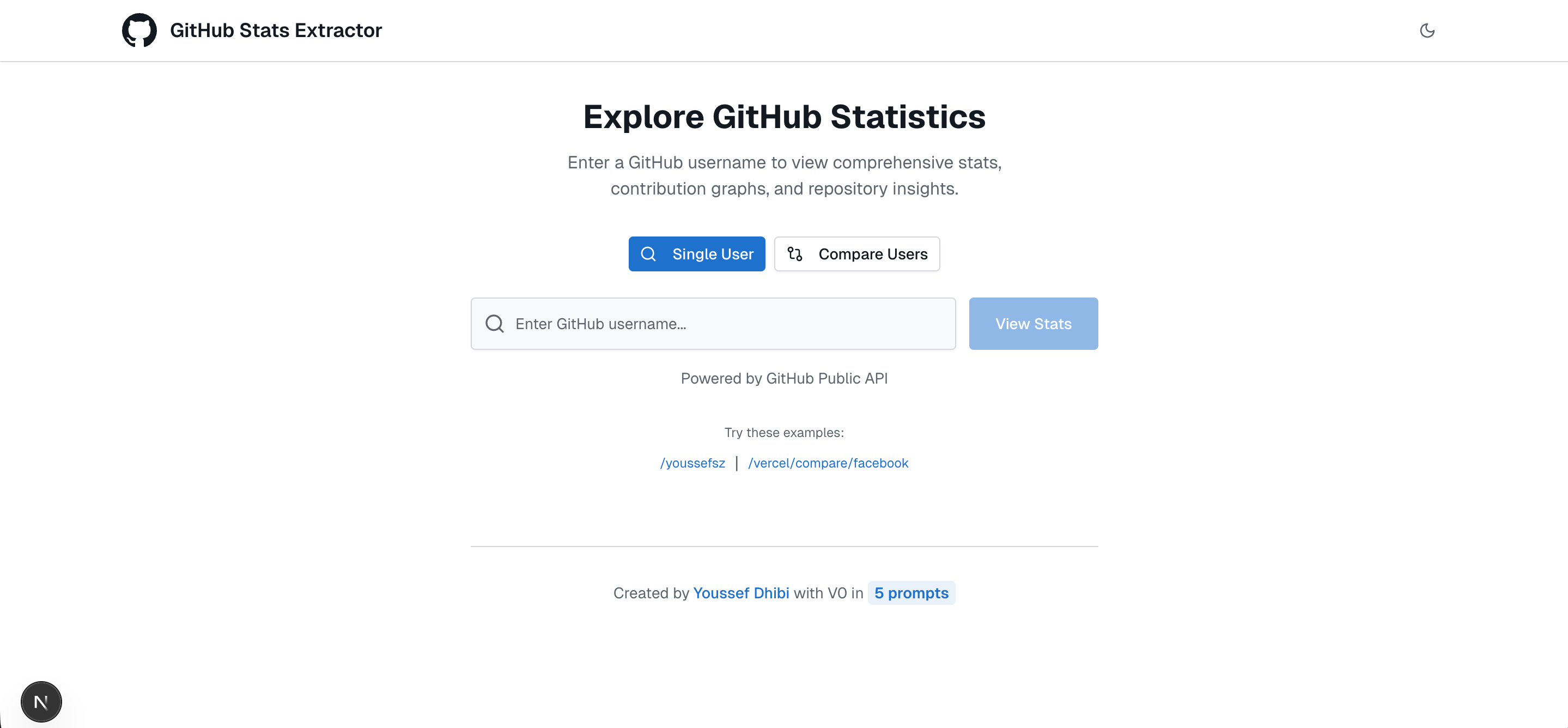 GitHub Stats Extractor